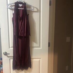 Never Fully Dressed Burgundy Maxi Skirt